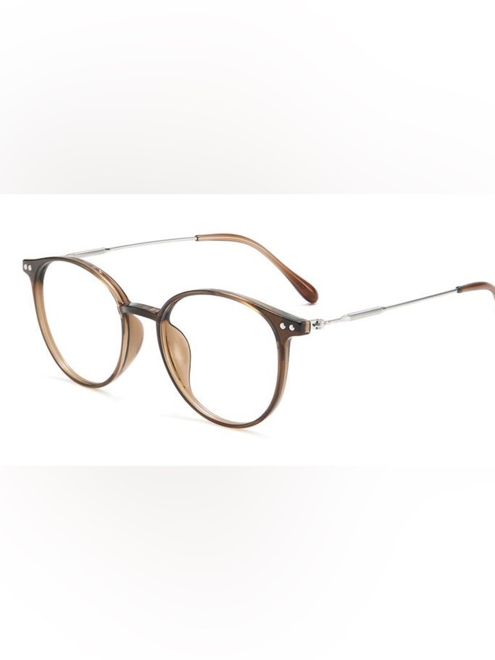 Lensmart Enid Glasses Clear Frames Oval Brown Oval Brown